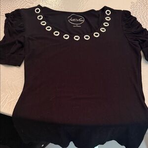 INC Black Top with Silver Accents